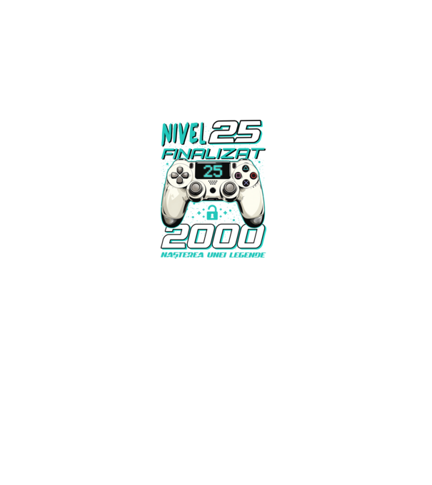 Nivel finalizat 25 2000 model negru pe tricou