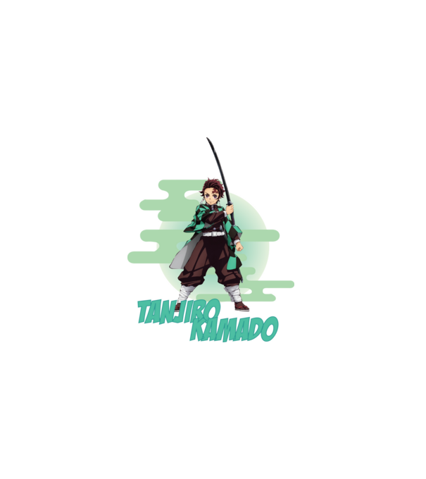 Demon Slayer Tanjiro model alb pe tricou