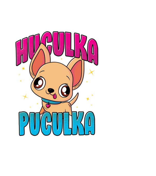Huculka Puculka chivava model negru pe tricou