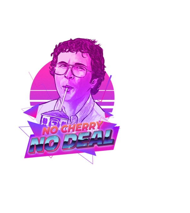 no cherry no deal stranger things model negru pe tricou