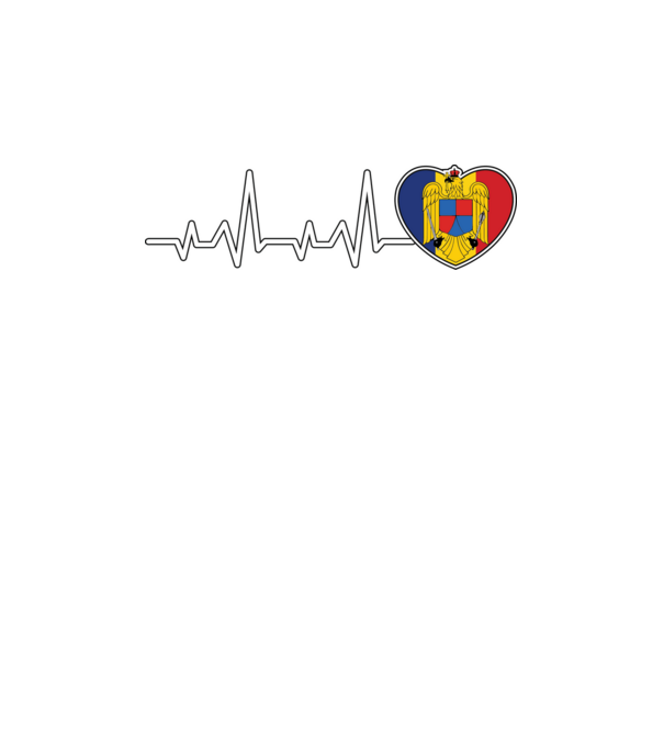ROMANIA heartbeat model negru pe tricou