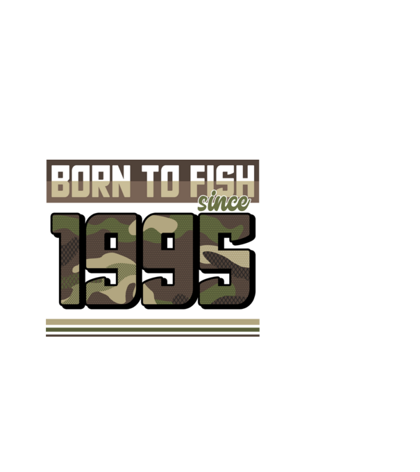 Born to fish since 1995 model negru pe tricou