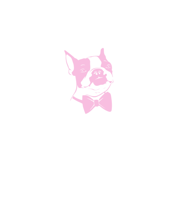 Boston Terrier model alb pe tricou