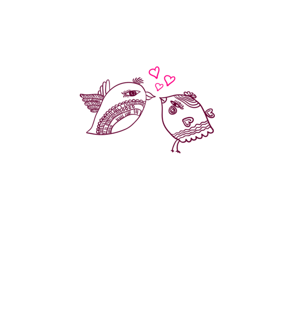 lovebirds model alb pe tricou