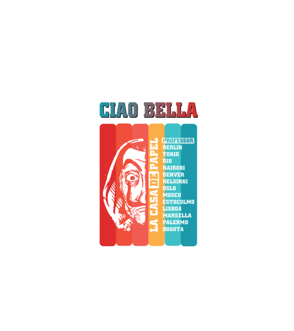 ciao bella retro model negru pe tricou