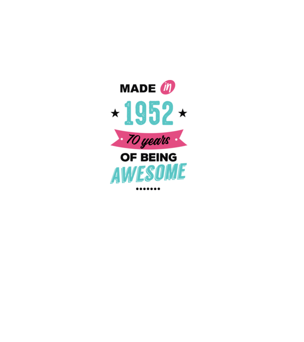 MADE in 1952 model alb pe tricou