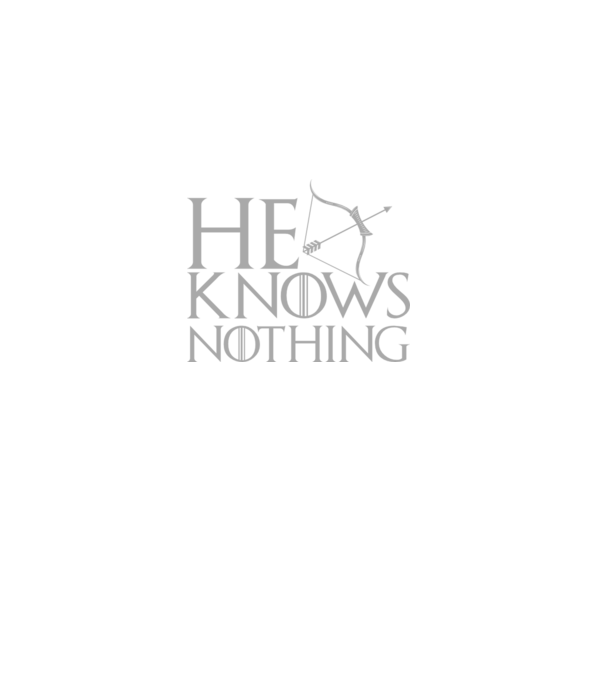 Cuplu He knows nothing model negru pe tricou