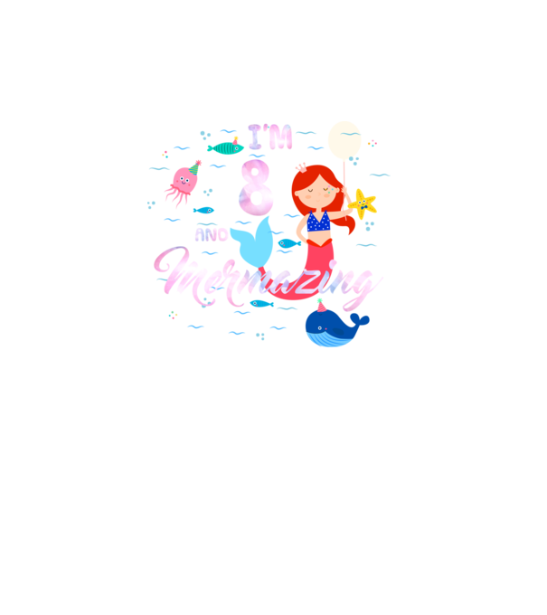 Mermazing Birthday 8 model turcoaz pe tricou