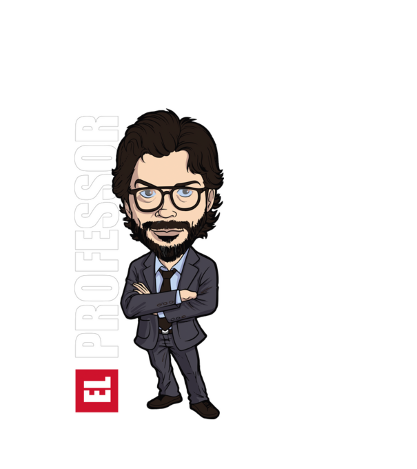 el professor drawing model alb pe tricou