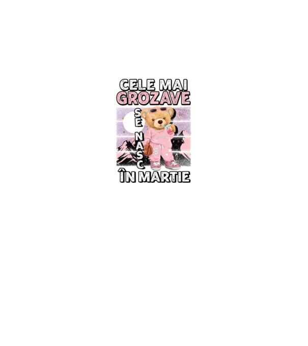 RETRO teddy fetişcană MARTIE model negru pe tricou
