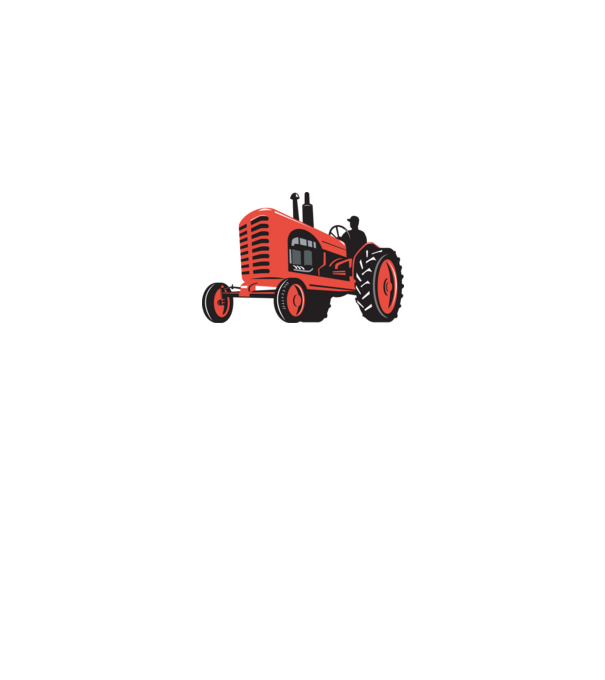 TRACTOR model alb pe tricou