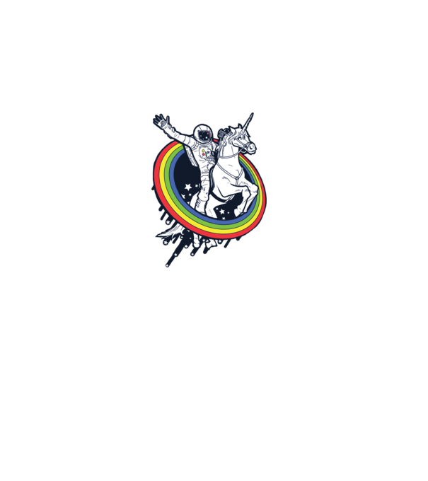 Unicorn Spaceman model albastru regal pe tricou