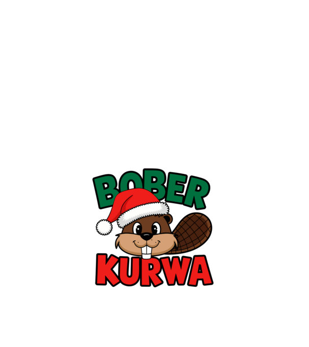 Bober kurwa xmas model alb pe tricou
