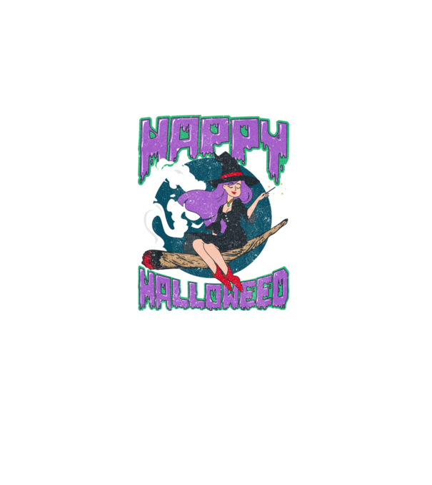 Happy Halloweed model negru pe tricou