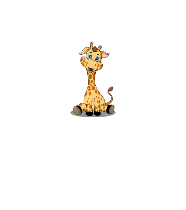 Cute giraffe model alb pe tricou