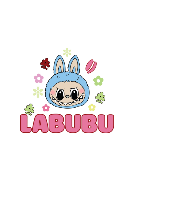 Labubu model negru pe tricou