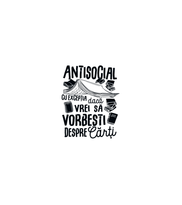 Antisocial, cu excepția dacă vrei să vorbești despre cărți-01 model albastru deschis pe tricou