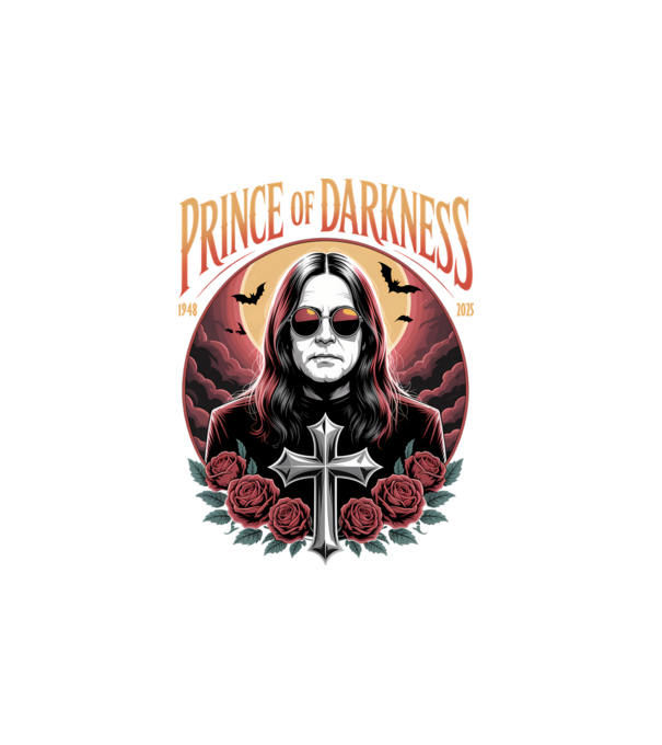 Prince of Darkness model alb pe tricou