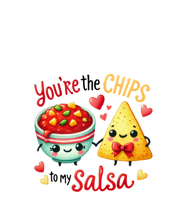 Chips to my Salsa model alb pe tricou