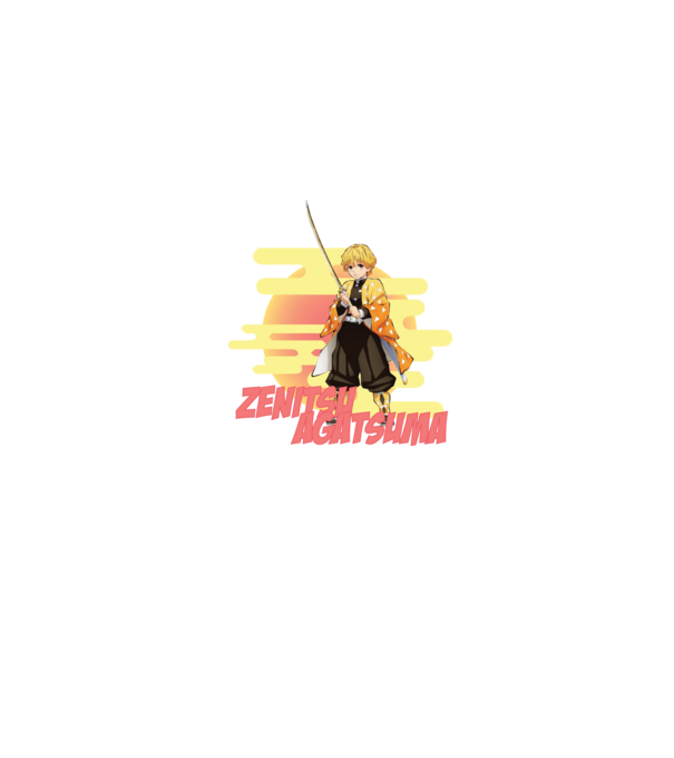 Demon Slayer Zenitsu model gri pe tricou