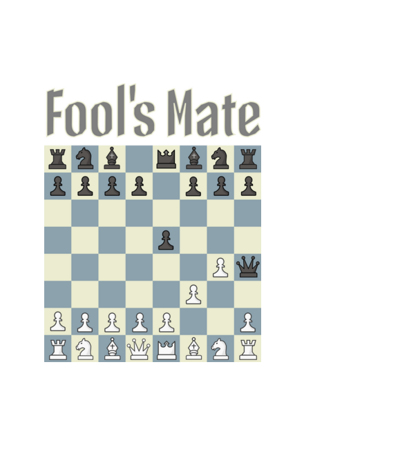 fool's mate model negru pe tricou