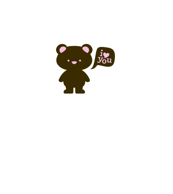I Love You Bear model gri pe tricou