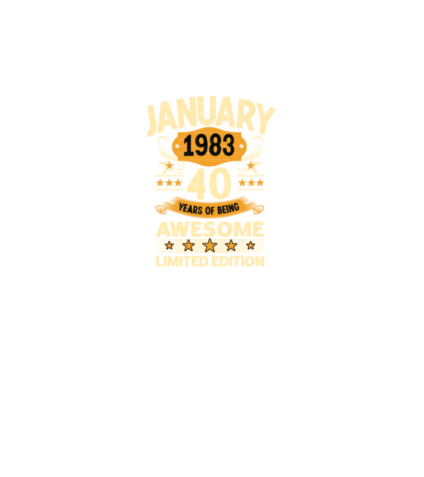 January 1983 40 years of being limited edition model negru pe tricou