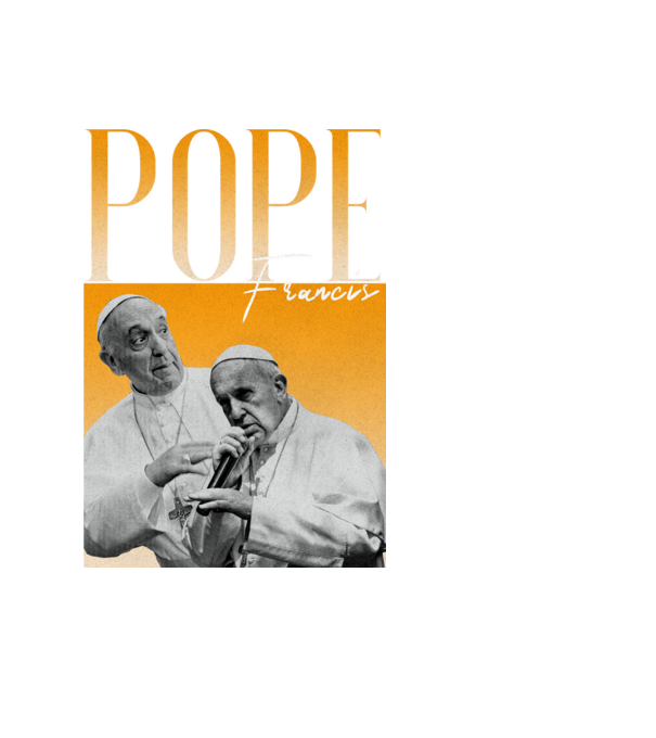 Pope Frances 90s poster model negru pe tricou