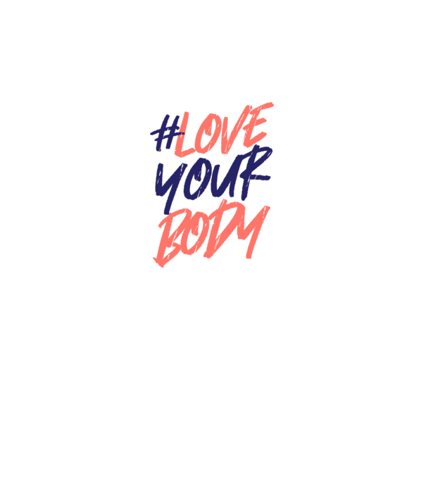 #loveyourbody model alb pe tricou