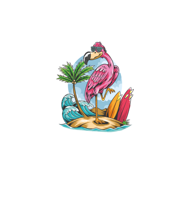 Surfer flamingo model verde neon pe tricou