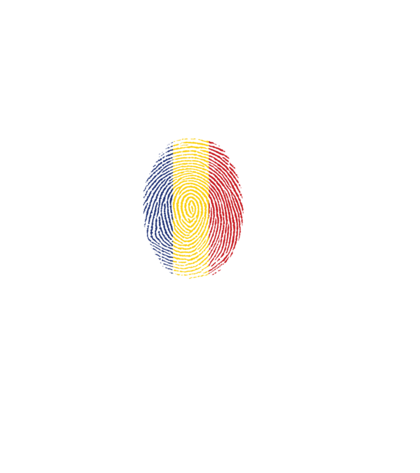 România fingerprint model negru pe tricou