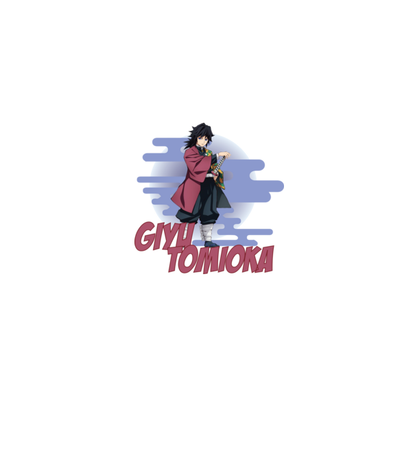Demon Slayer Giyu model gri pe tricou