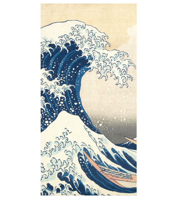 Tsunami by Hokusai model alb pe tricou