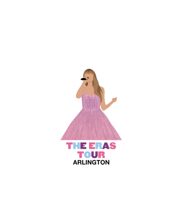 Taylor Swift The Eras Tour Arlington model alb pe tricou