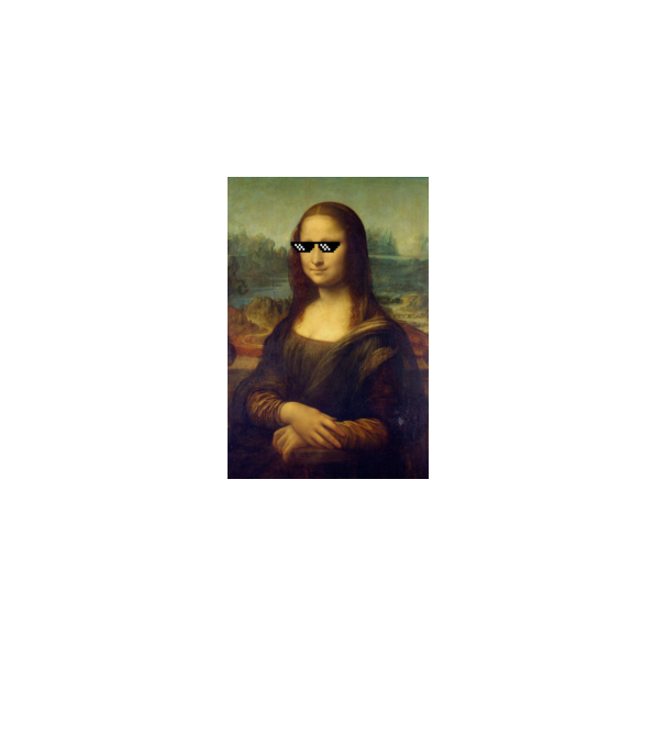 Mona Lisa Deal with it model negru pe tricou