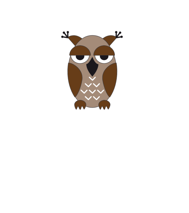 Owl model alb pe tricou