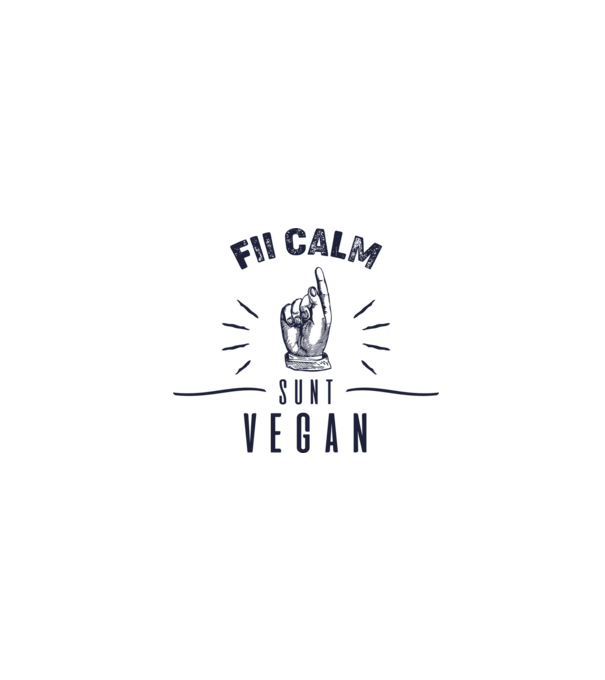 fii calm, sunt VEGAN model alb pe tricou