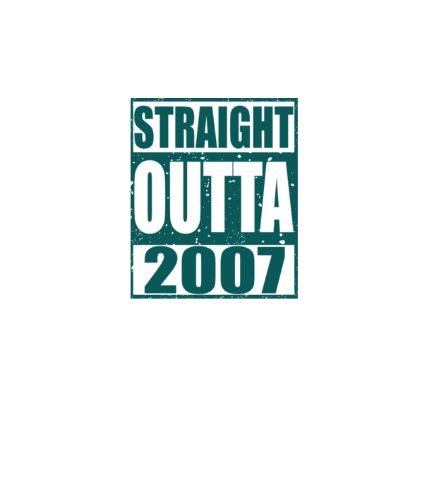 Straight Outta - 2007 model alb pe tricou