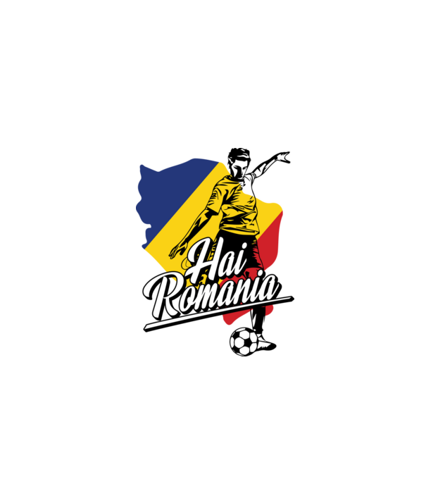 Hai romania fotbal model alb pe tricou