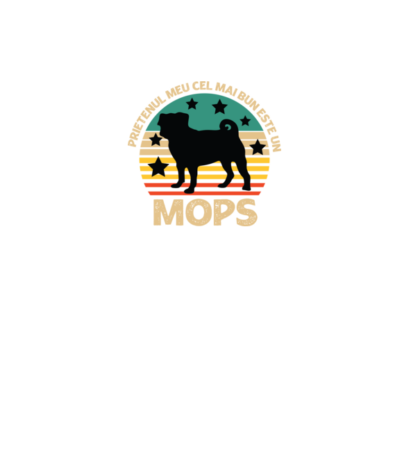 Prietenul meu cel mai bun este un mops model negru pe tricou