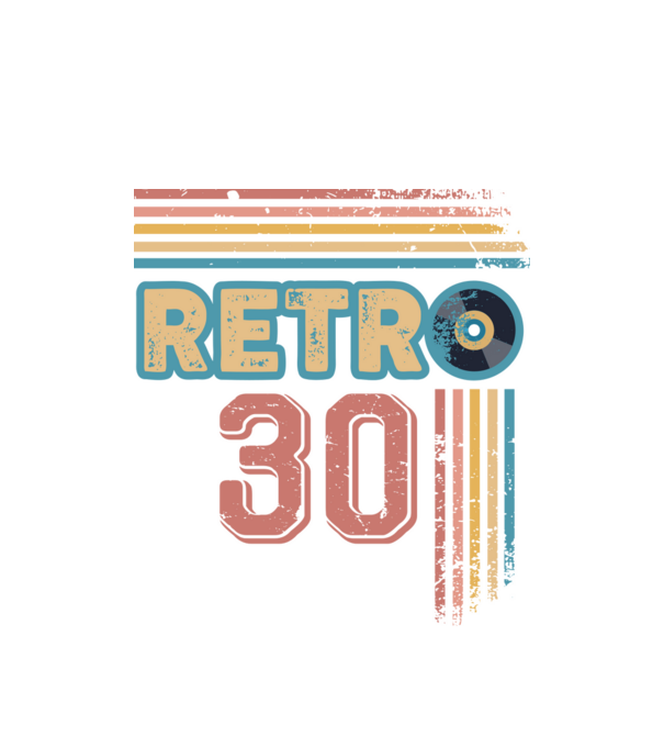Retro 30 Birthday model alb pe tricou