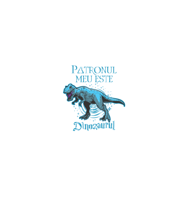 Patronul meu este dinozaurul model negru pe tricou