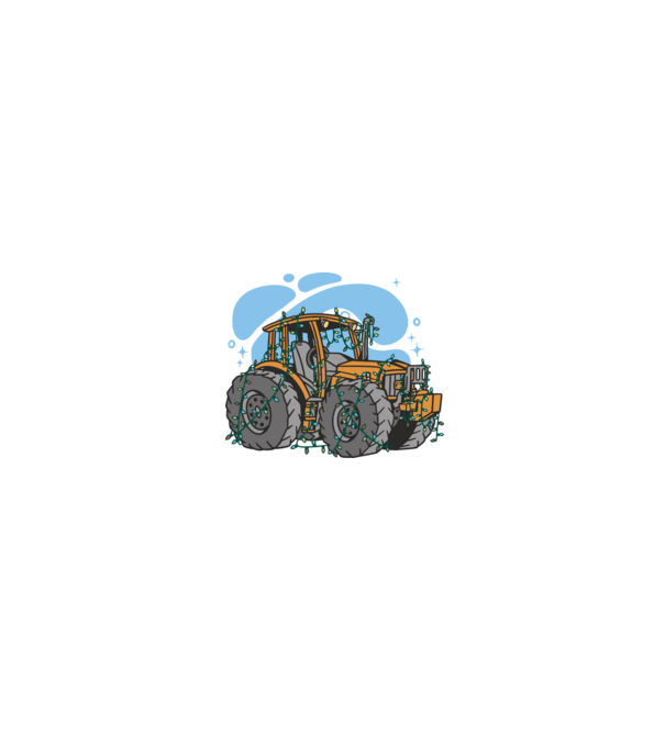 TRACTOR model alb/roșu pe tricou