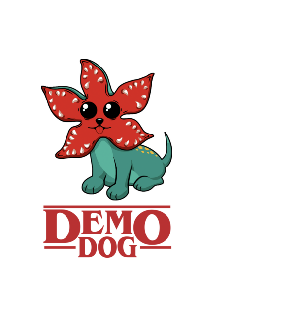 cute demodog model negru pe tricou