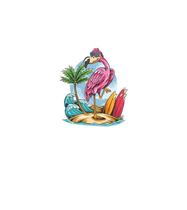 Surfer flamingo model negru pe tricou