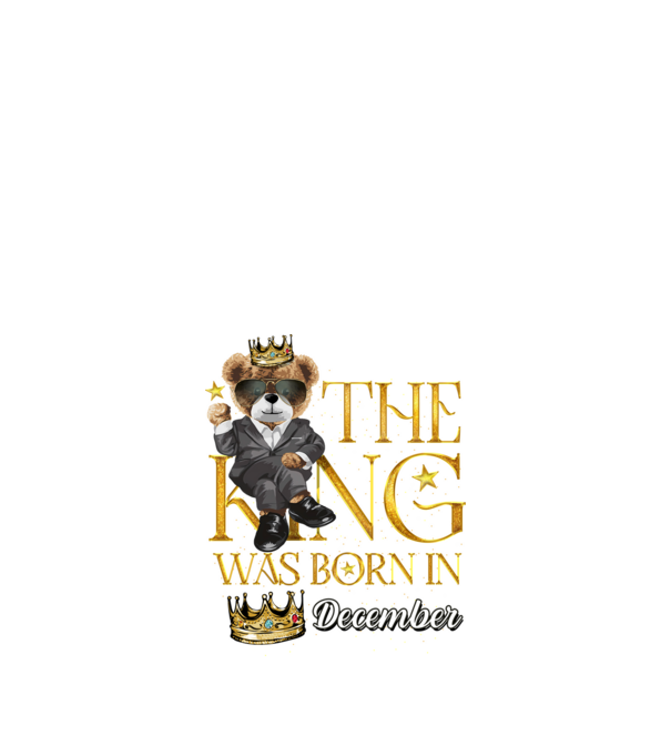 The king was born int DECEMBER model negru pe tricou