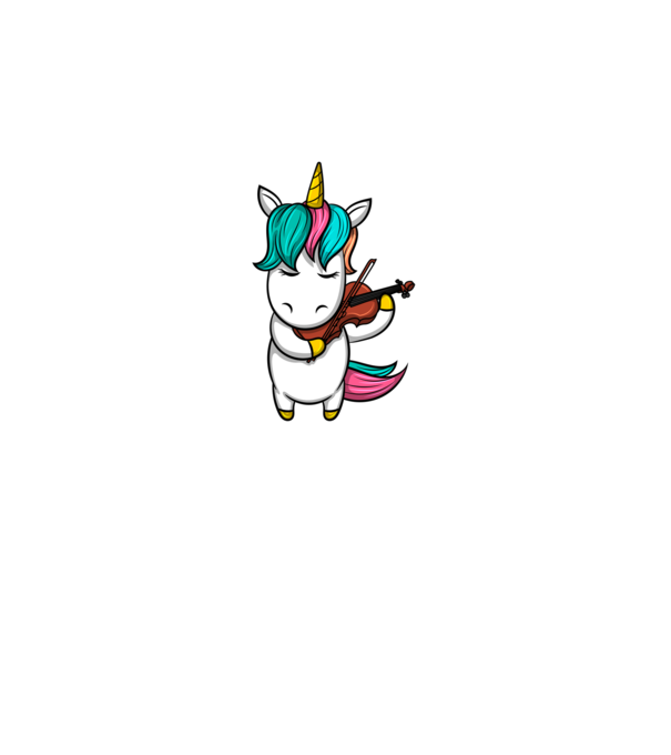 Unicorn Violin model alb pe tricou
