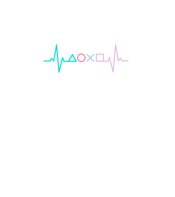 Playstation Symbols EKG model turcoaz pe tricou
