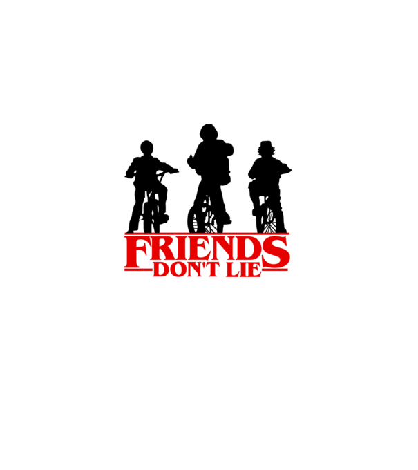 friends dont lie bicycle model alb pe tricou