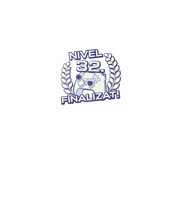 Nivel 32 finalizat! model negru pe tricou